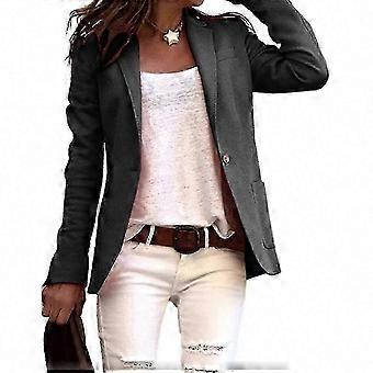 ladies Lapel Jacket Suit Blazer Button for Women_HP