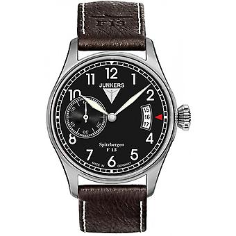 Spitzbergen F13 hand-wond mechanisch analoog herenhorloge met koeienhuid armband 6130-2