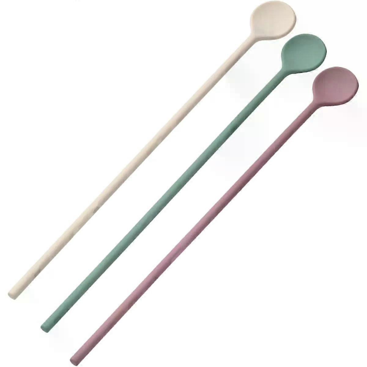 3pcs Silicone Stirring Spoons Reusable Scratch-Resistant