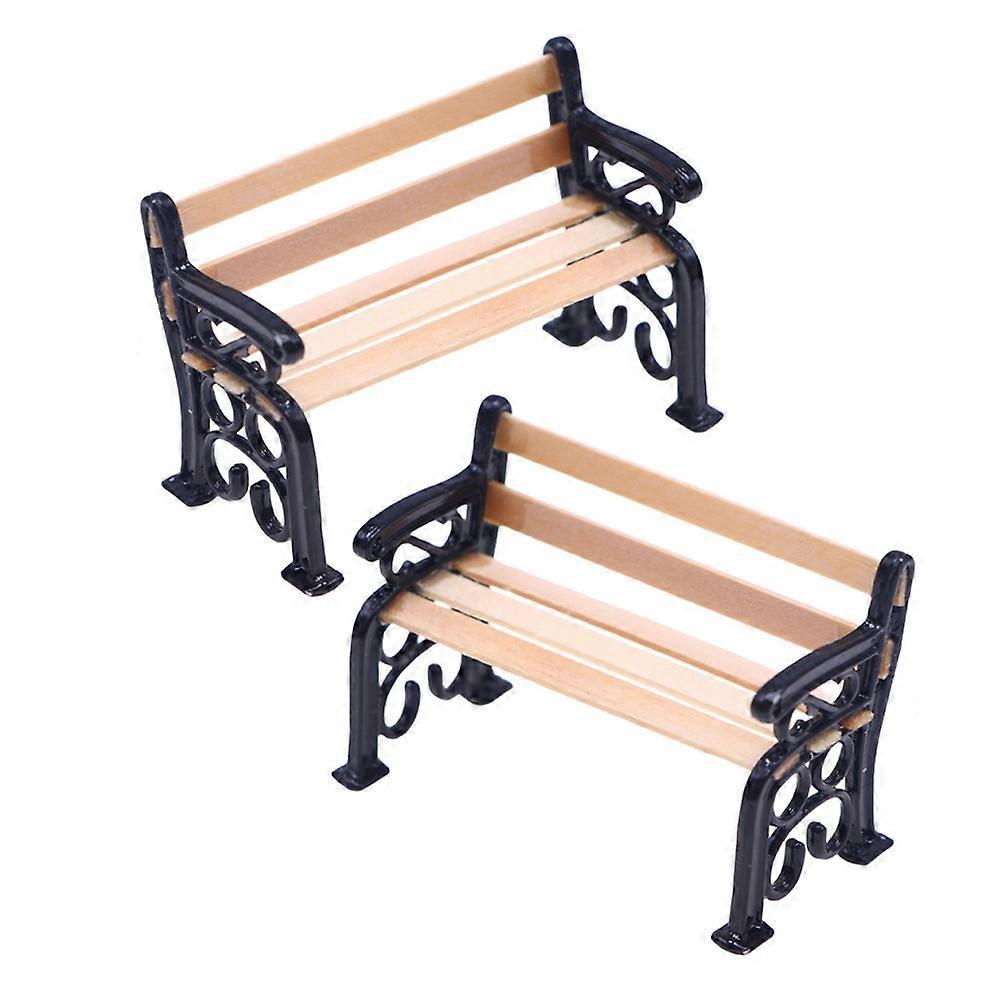 Realistic Tiny Park Bench Pair