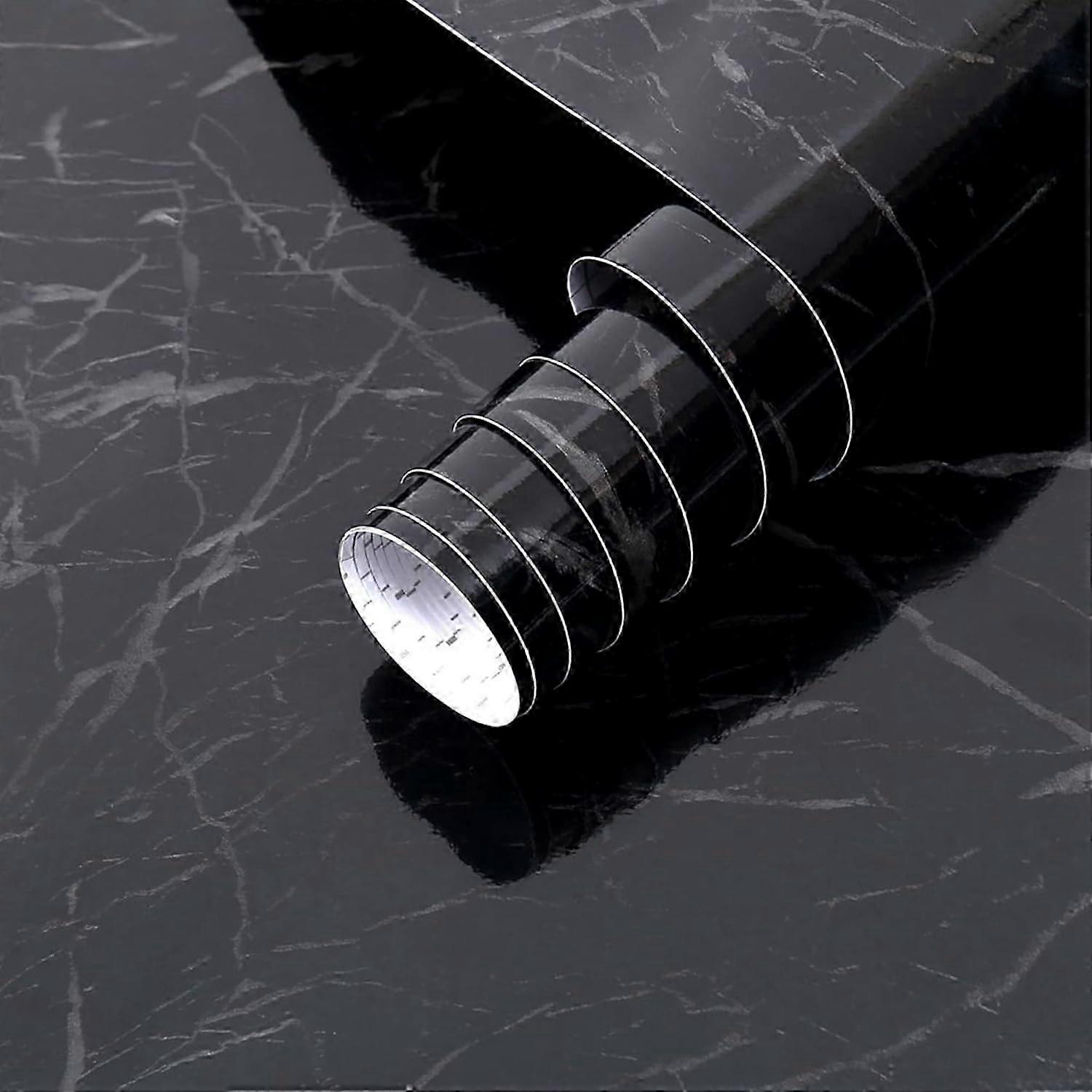 Removable Black Marble Vinyl Wallpaper