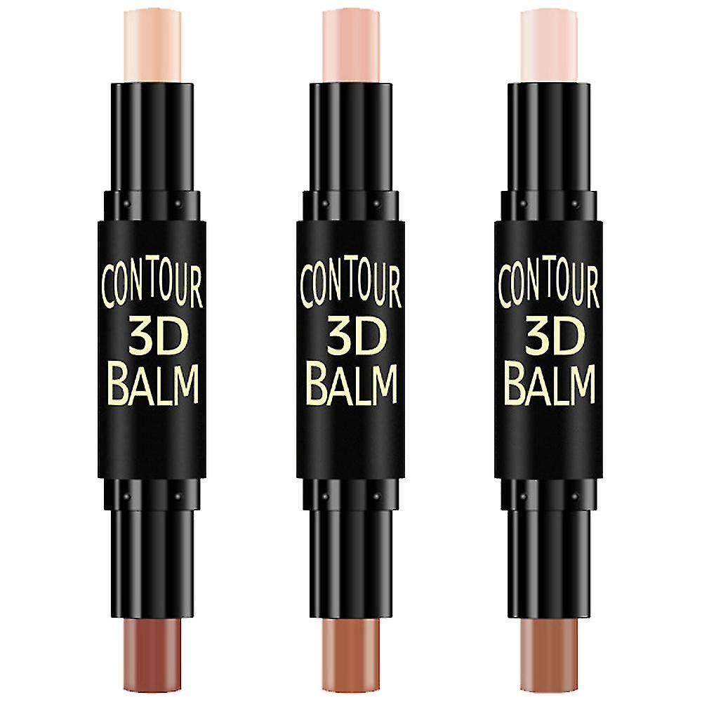 Dual-ended Highlight & Contour Stick Make Up Concealer Kit For 3d Face Shaping Body Shaping Make Up Set 3pcs