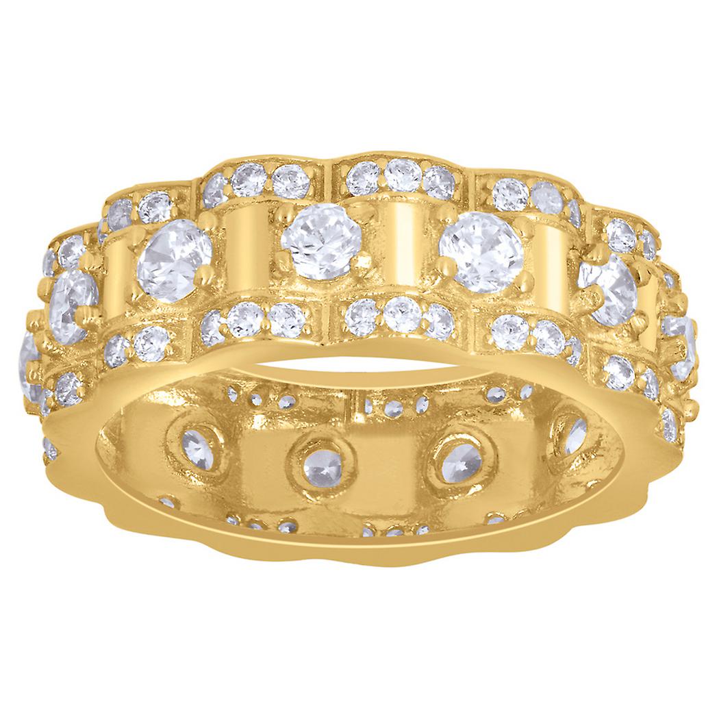 10 Karat Gelbgold Herrenring mit Zirkonia – Präsidentenring für Männer – 5,7 Gramm