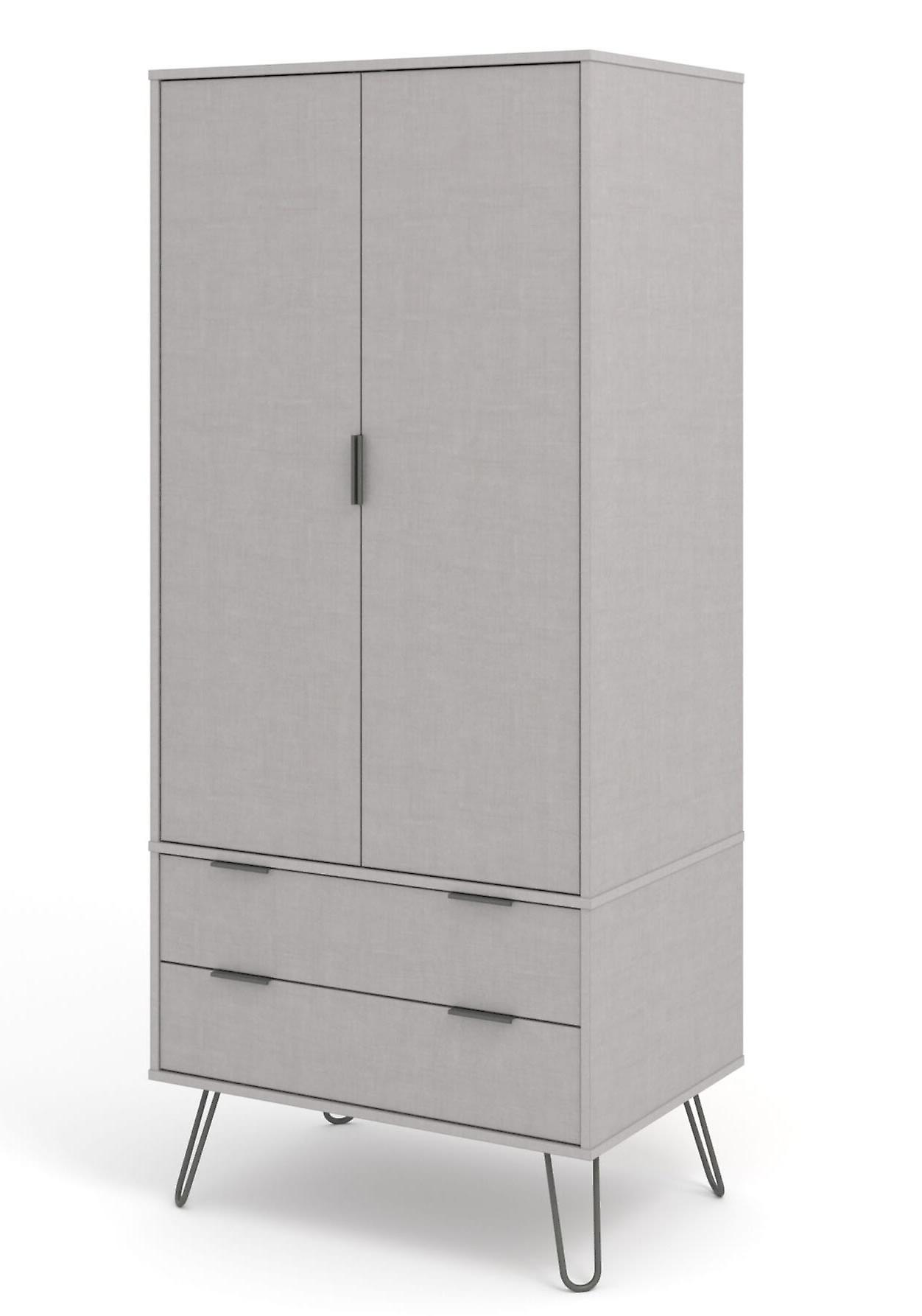 Augustine Grey 2 Door 2 Drawer Wardrobe