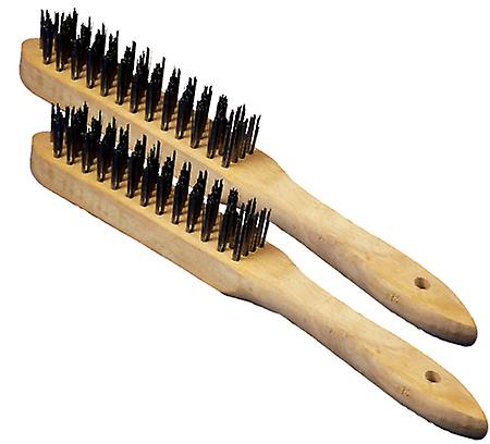 Abracs ABWHB3 3 Row Wooden Handled Brush Wire Brush