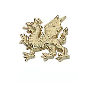 9ct Gold 11x11mm  Welsh Dragon Tie Tack
