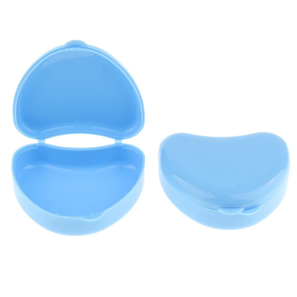2x Mouth Guard Case Orthodontic Retainer Box Denture Storage Container Blue