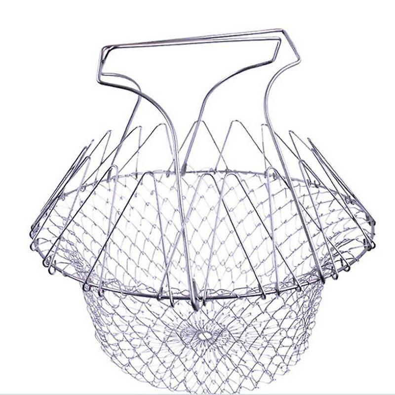 Foldable Multifunctional Steaming Rinsing Frying Chef Basket Strainer Steamers