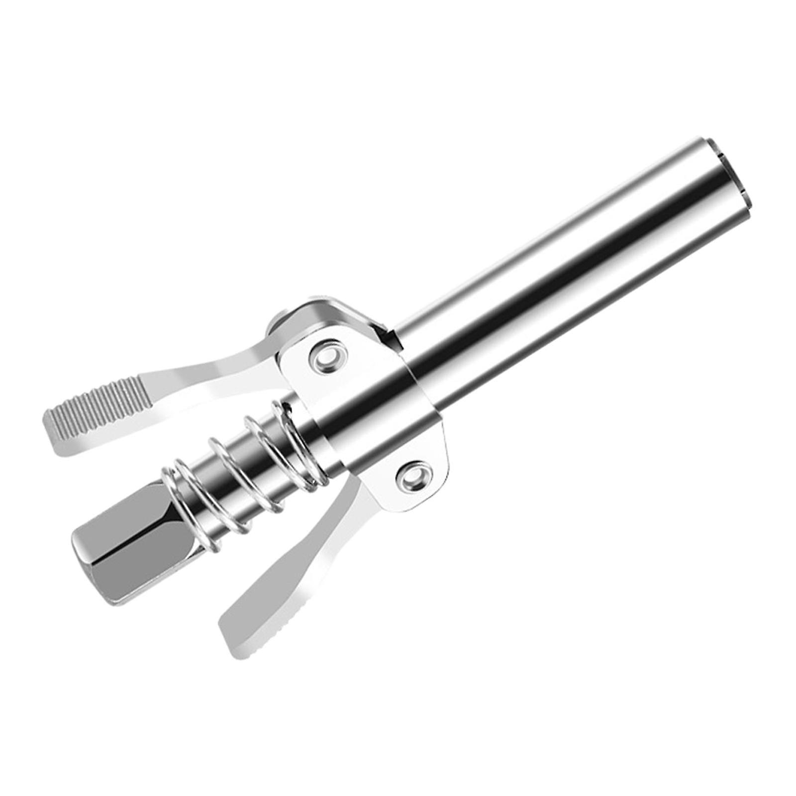 Grease Coupler Locking Fitting Double Handle Fast to Lock Grease Nozzle Head Argent long style