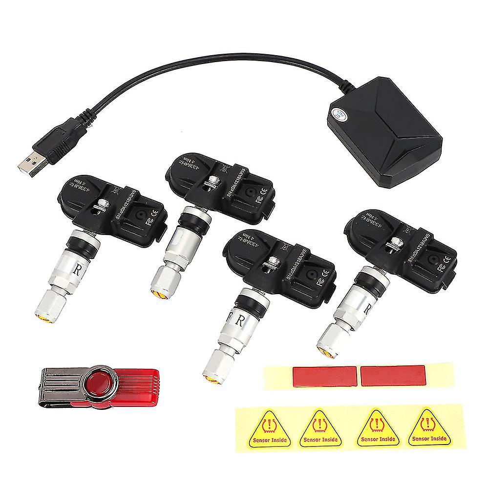 Usb Tire Pressure Monitor System Tpms Internal Sensors For Android Car Navigation Display