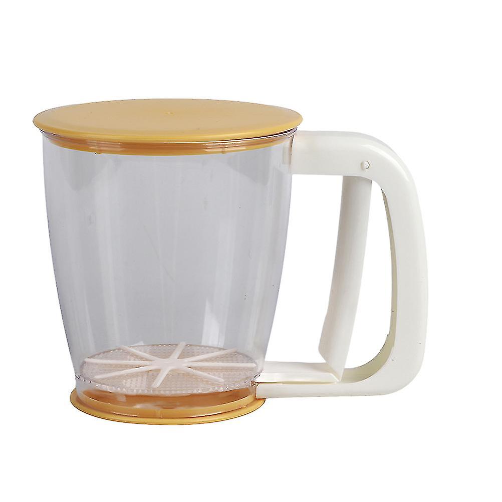Plastic Flour Strainer Fine Mesh Flour Sieve with Top and Bottom Lids Hand Held Flour Sieve