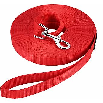 Dog Training Leash (10M Red) Long Hands Free Nylon Strap for Dogs Cats Pet Walk Lashing Jogging