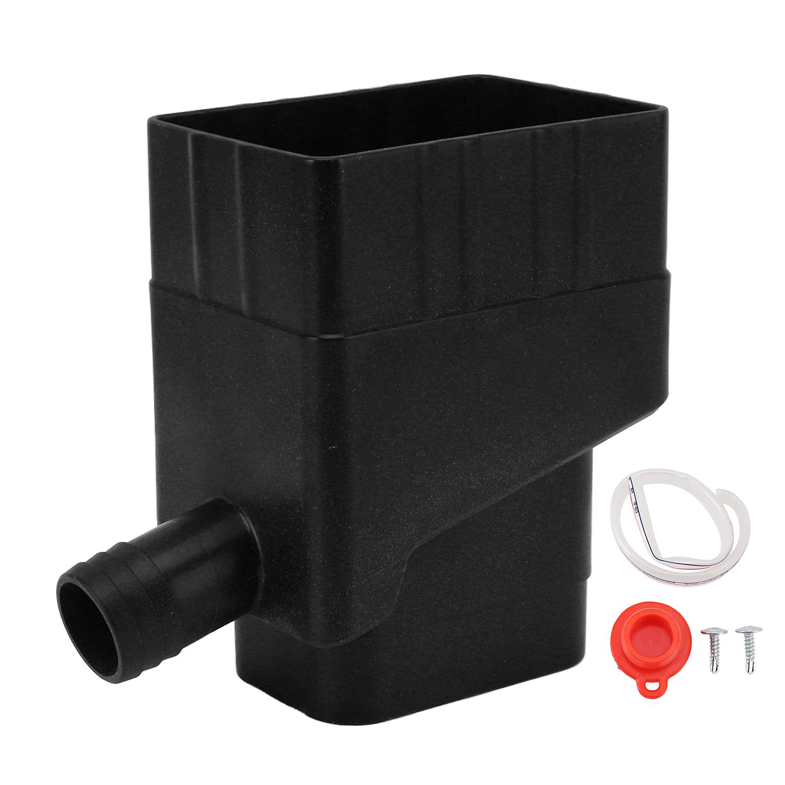 Rainwater Harvesting System, Professional UV Resistant Downspout Diverter Kit for Outdoor Garden Lawn, Black