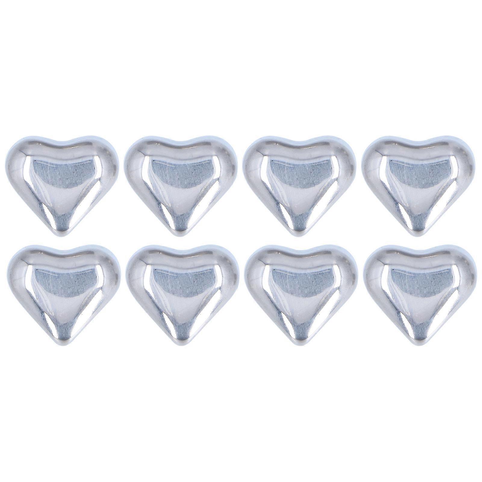 8Pcs HeartShaped Ice Cube Stainless Steel Beer Cooler Cooling Chilling Cubes for Bar
