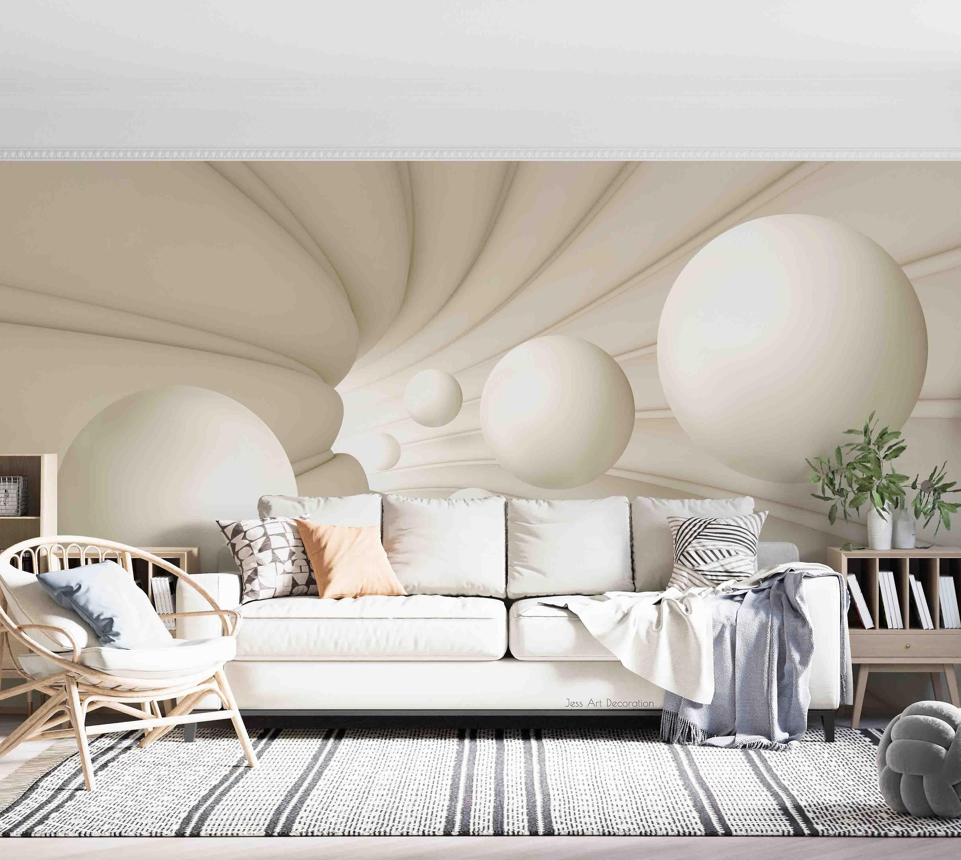 3D Abstract Geometry Sphere Space Wall Mural Wallpaper Gd 3062