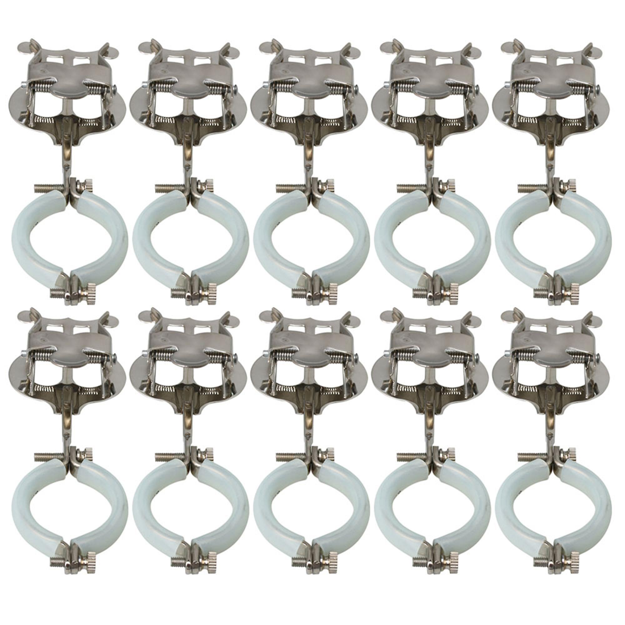10 Pieces Clarinet Parts Clamp-On Holder Lyre Sheet Clips Holder Silver