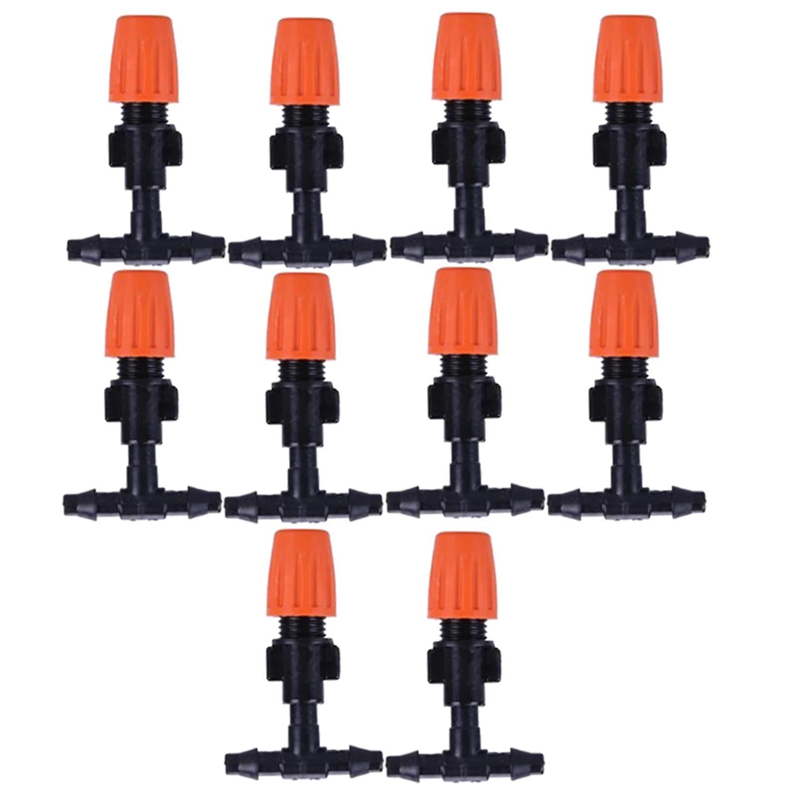 Irrigation Mister Nozzle with Tee Joint, Flow Irrigation Dripper 10Pcs