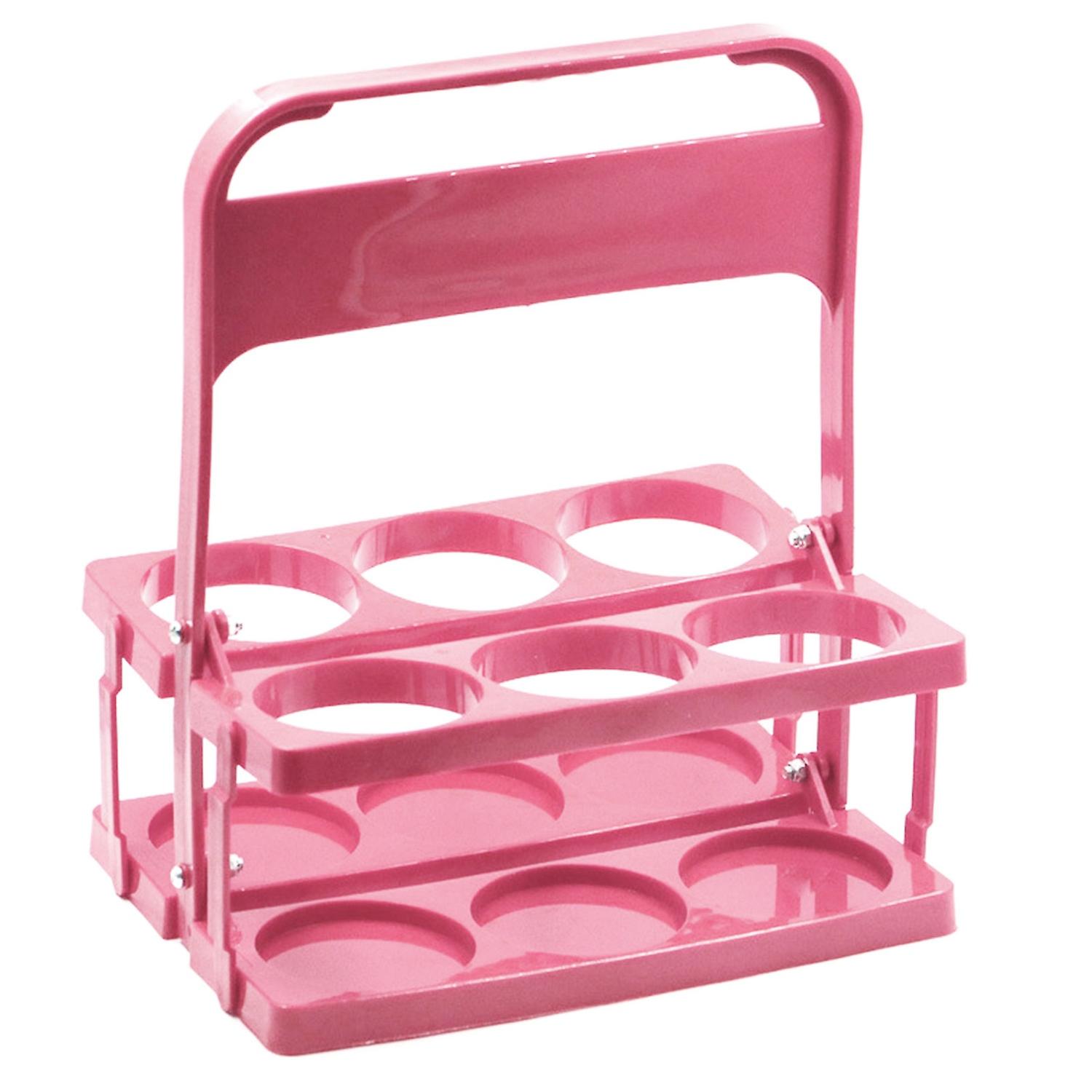 Wine Bottle Rack 6 Pack Foldable Reusable Shatterproof Portable KTV Handheld Beer Rack for Bar