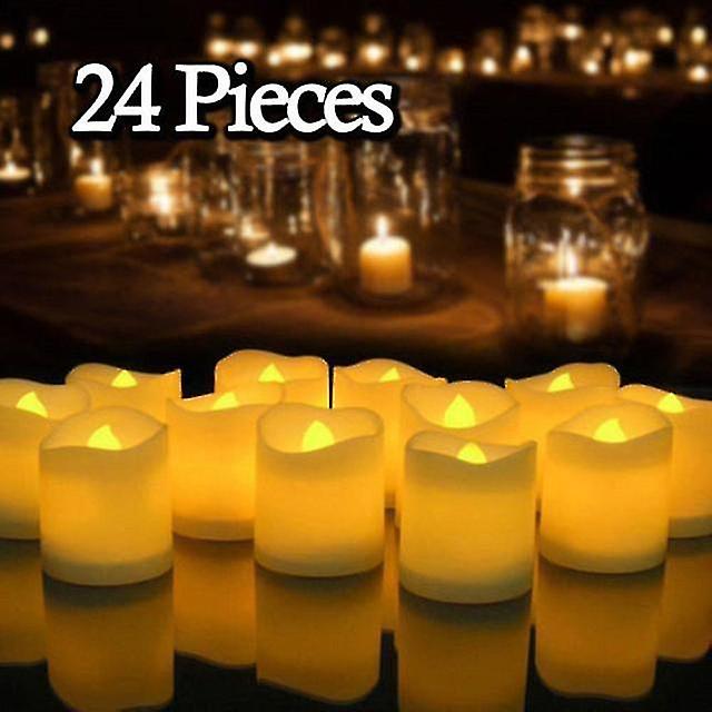 Candles 24pcs Flickering Led Tealights Remote Control Battery Powered Flameless Candles For Home