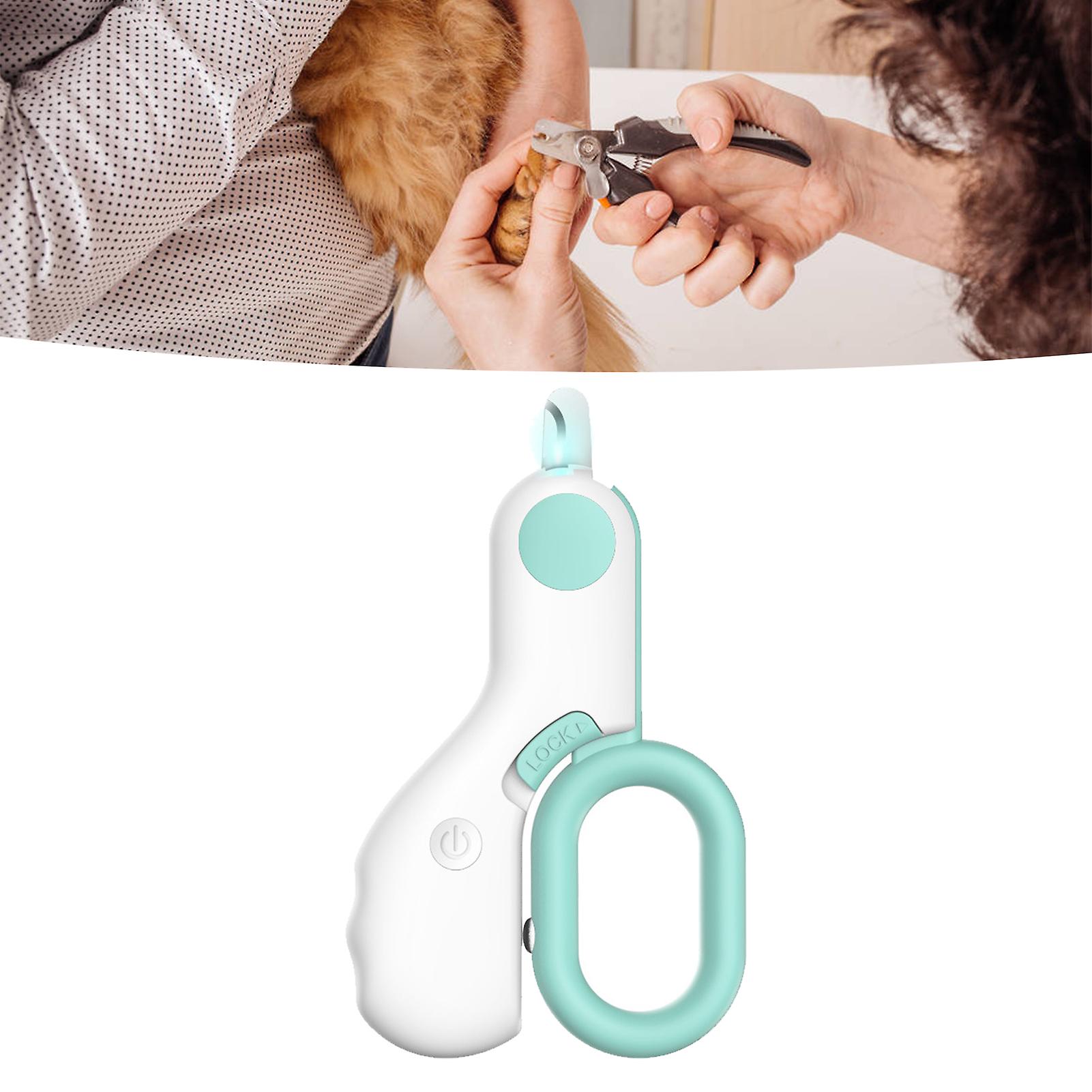 Mini Cat Nail Clipper LED Light Pet Nail Clipper Cat Claw Care Kit with File for Cat Puppy Kitten Rabbit Blue