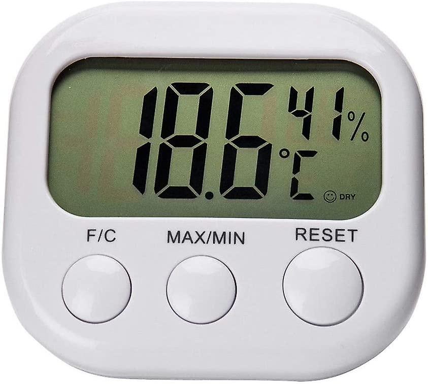 1 X Digital LCD Thermometer Outdoor Indoor Hygrometer Humidity Clock 0℃-50℃, LCD Readout