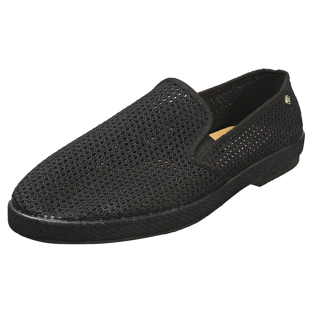 Rivieras Classic Mens Espadrille Shoes in Black - 7.5 UK
