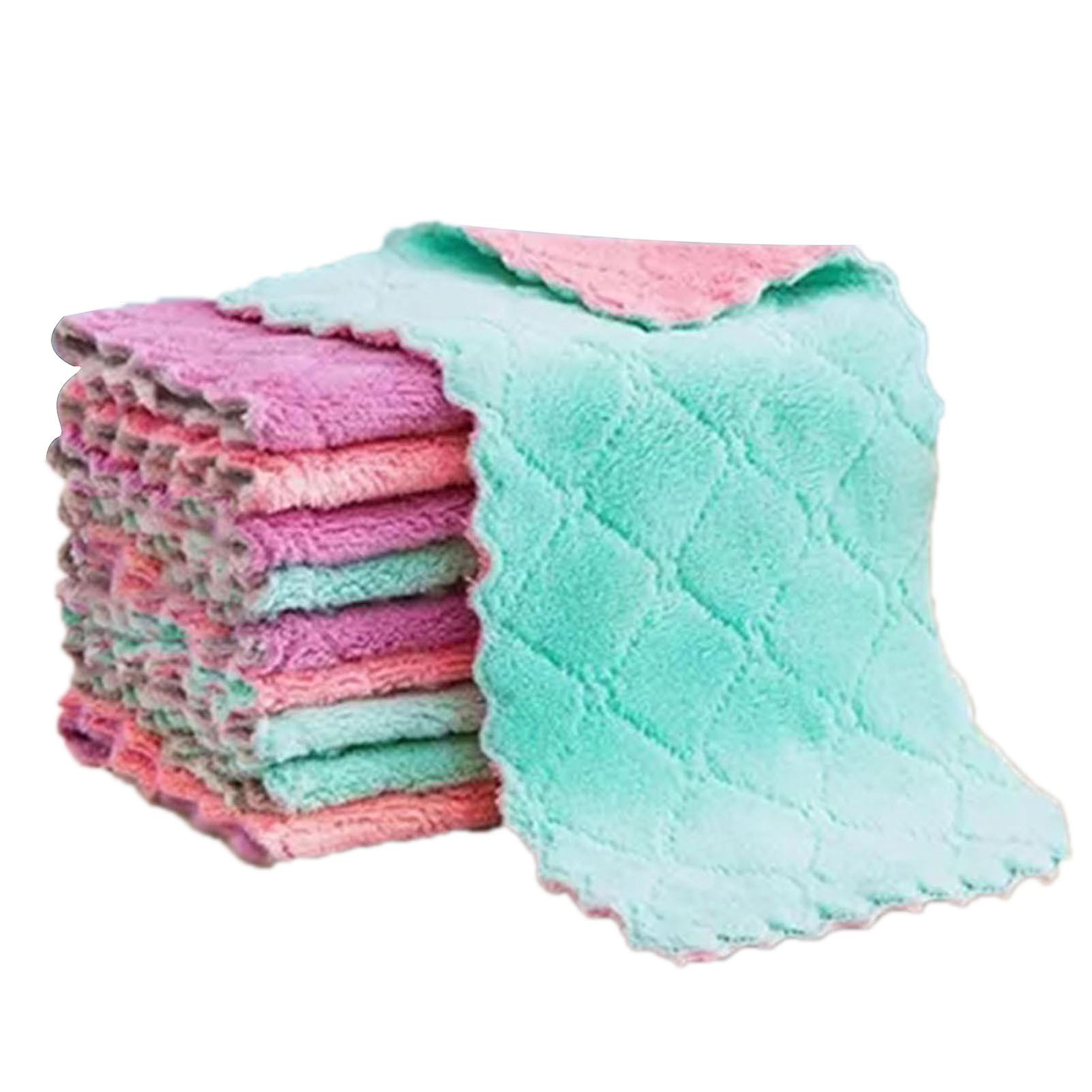 Panni per la pulizia su entrambi i lati altamente assorbenti Microfibra Non lanugine Non unge Strofinacci da cucina Texture ondulata Durevole Multiuso Confezione da 1