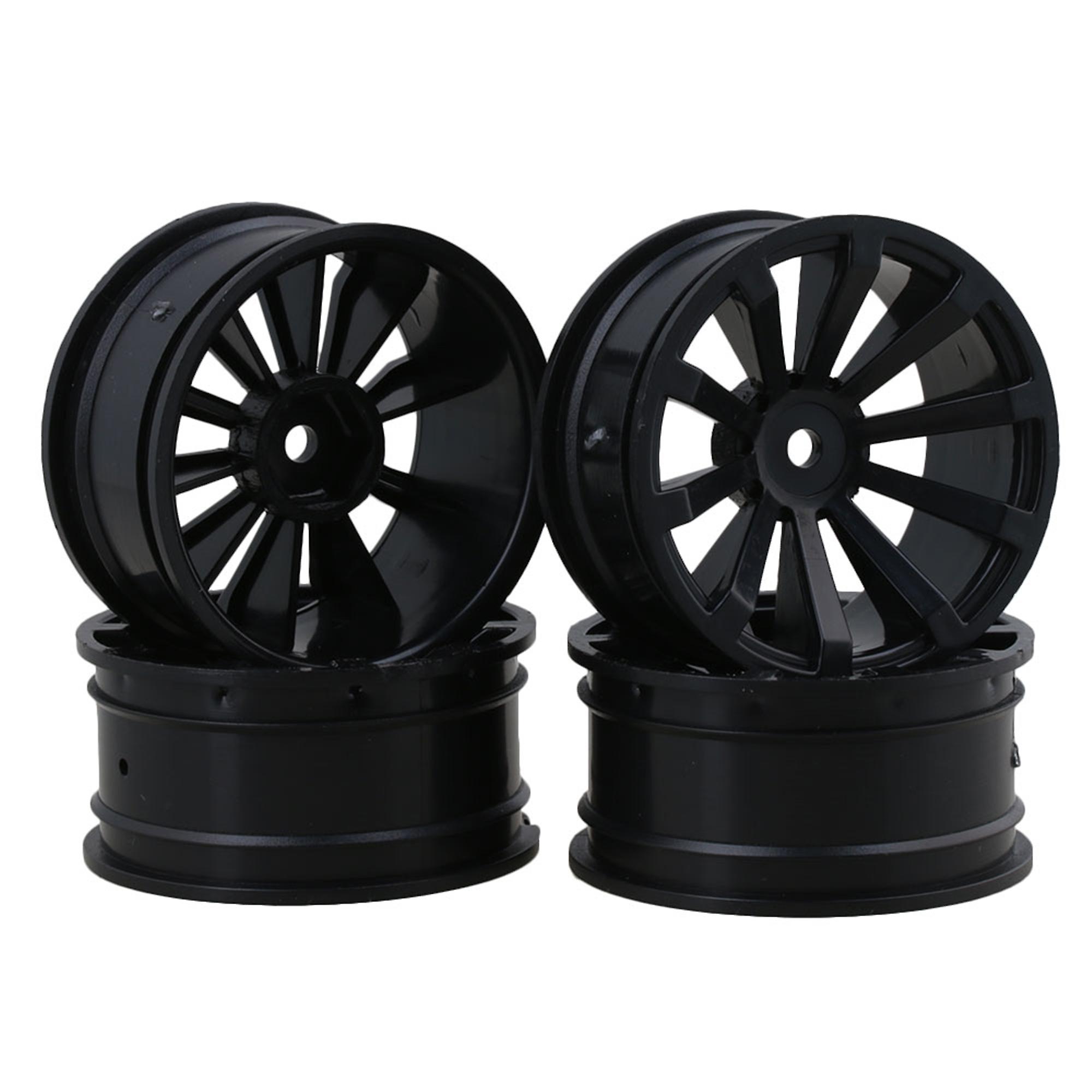 Plastic RC 1:10 On-Road Racing Car Wheel Rims with 10-Spoke Set of 4