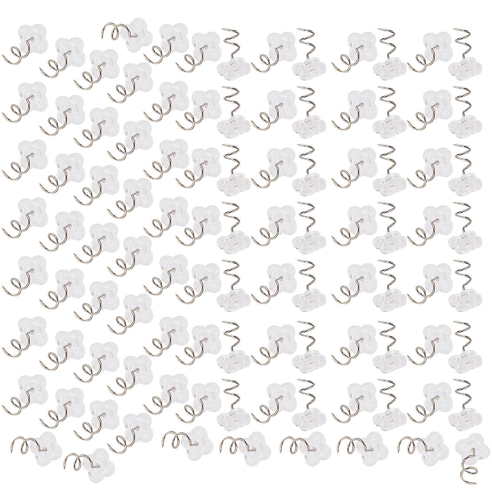 100 Pcs Stainless Steel Twist Nails Clear Non-Slip Sofa Tacks (Petal Twist Pins)