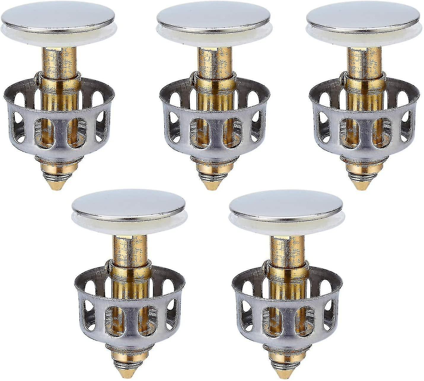 35mm Universal Wash Basin Bounce Drain Filter,basin Pop-up5pcsSilver