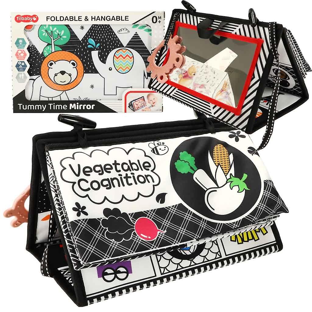 Contrast Sensory Carpet Book for Crib Mirror Teether