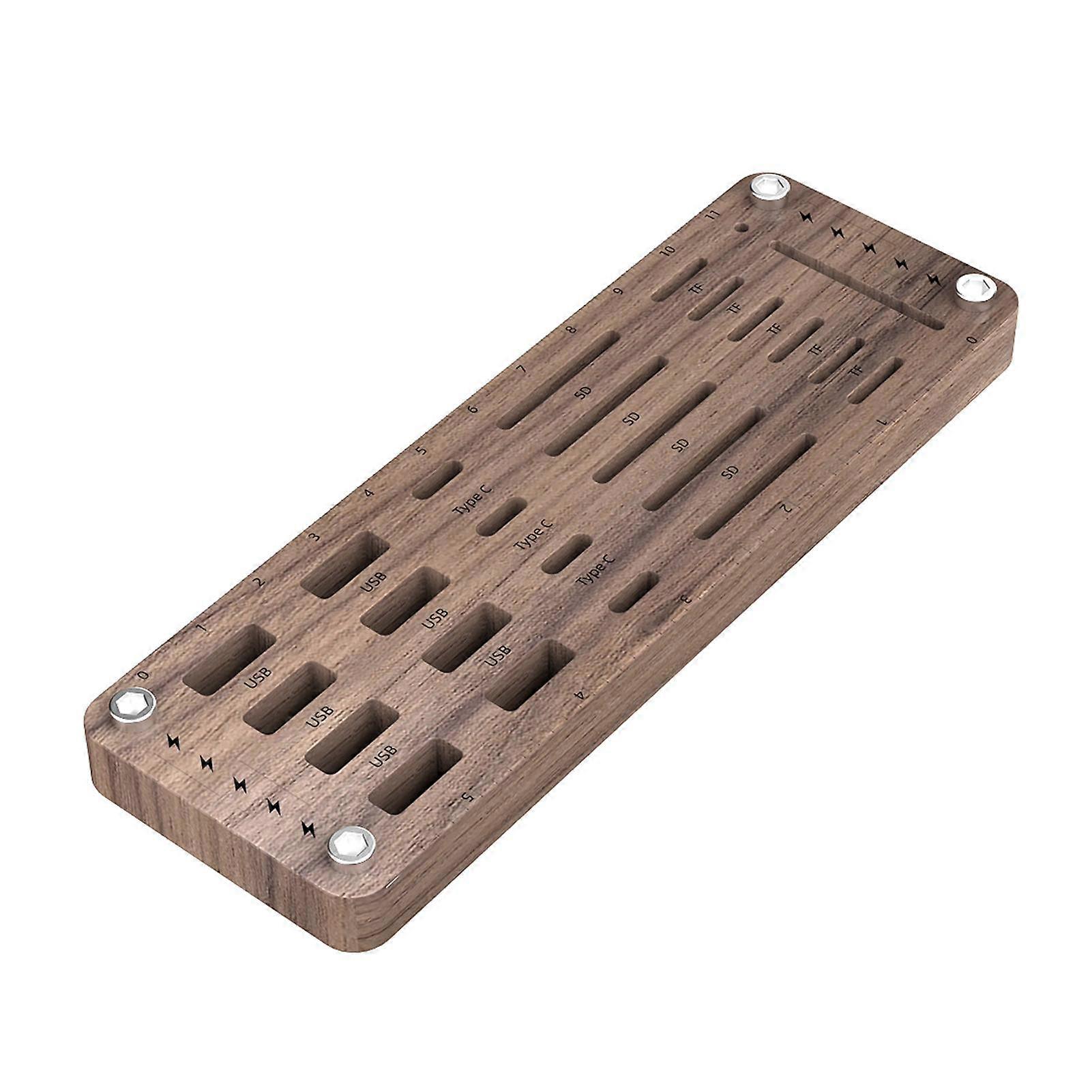 SDTF Wooden Storage Box Memory Card CF Organizer Desktop Storage Box Sim Card Pin U Disk Display Holder