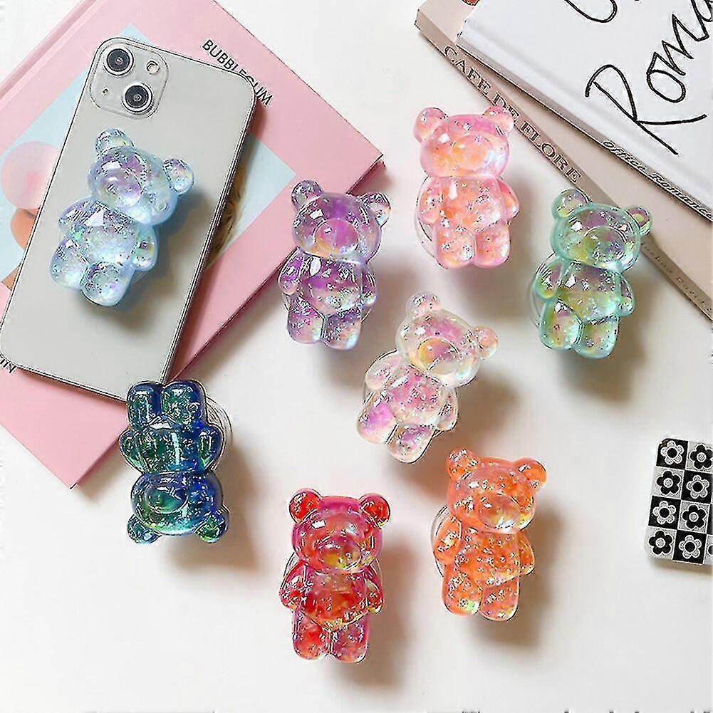 Aurora Laser Bear Cell Phone Holder Grip Tok Bracket For Iphone Fold Griptok Foldable Car Folding Mobile Socket Stand