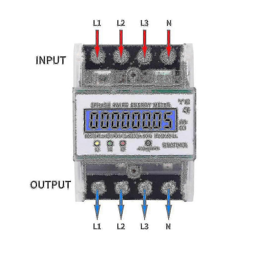 3 Phase 4 Wire Electronic Power Consumption Energy Meter Intelligent Lcd Digital Backlight Display Wattmeter Home 380v