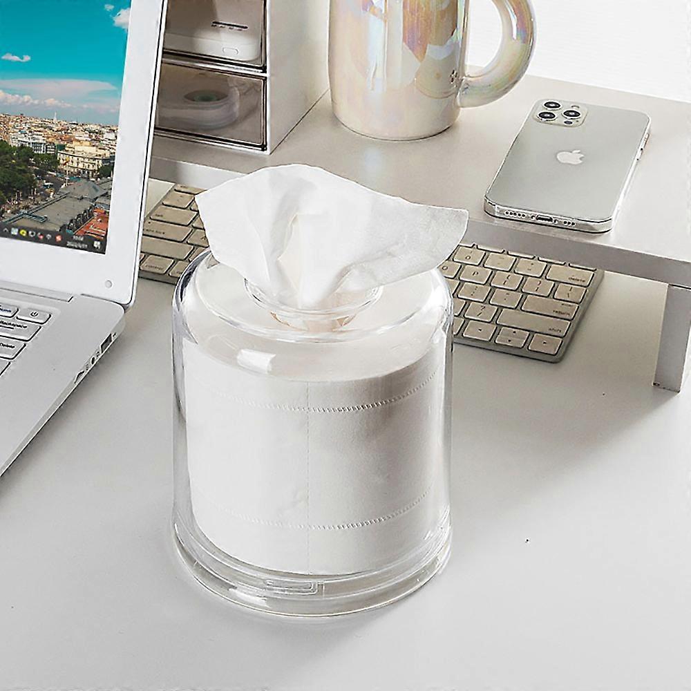 Clear Round Acrylic Tissue Box, Napkin Dispenser