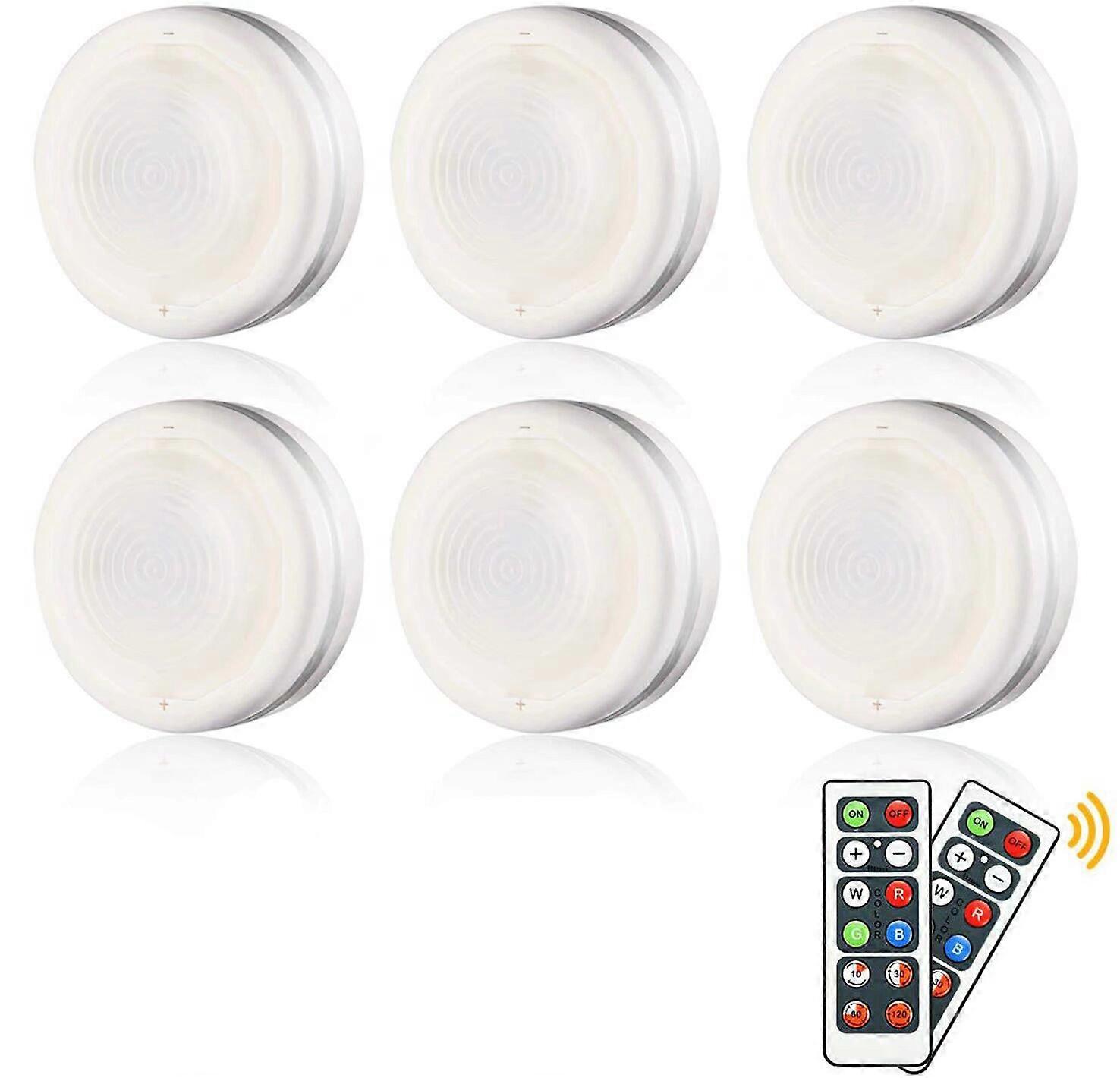 Cabinet Lighting Set 6 Piece RGB Under Cabinet Lighting Kitchen LED Wireless Touch and Remote Control Color Dimmable Cabinet Light Cupboard Drink Shel