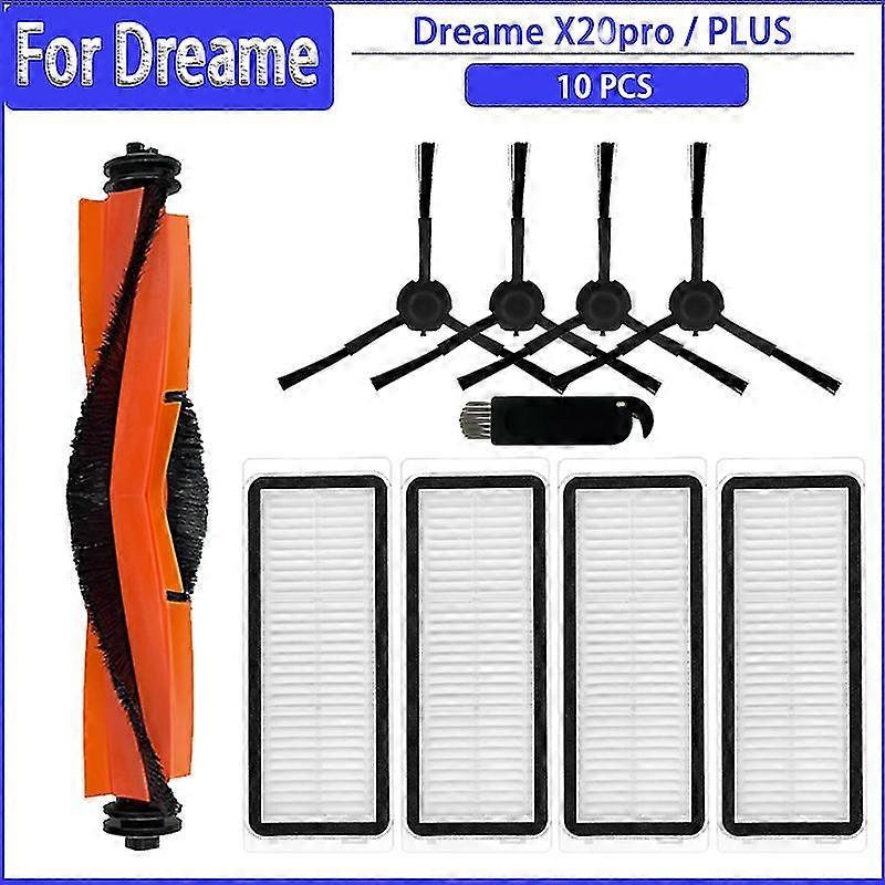 Main Side Brush Hepa Filter Mop Dust Bag For Dreame Bot X20 Pro / Plus  Robot Vacuum Cleaner Replace