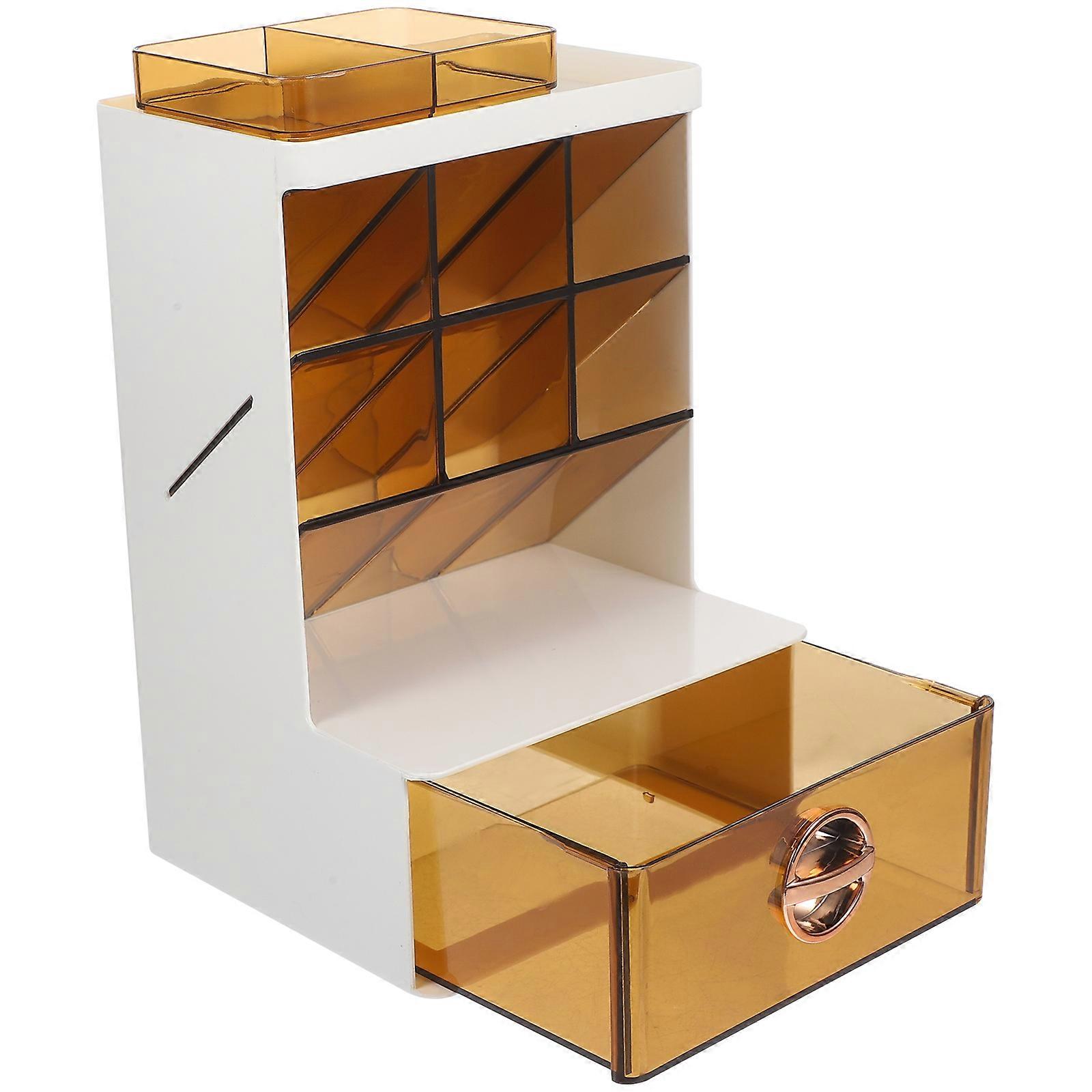 Household Mark Organizer Multi-function Table Organizer Convenient Desk Organizer Brown