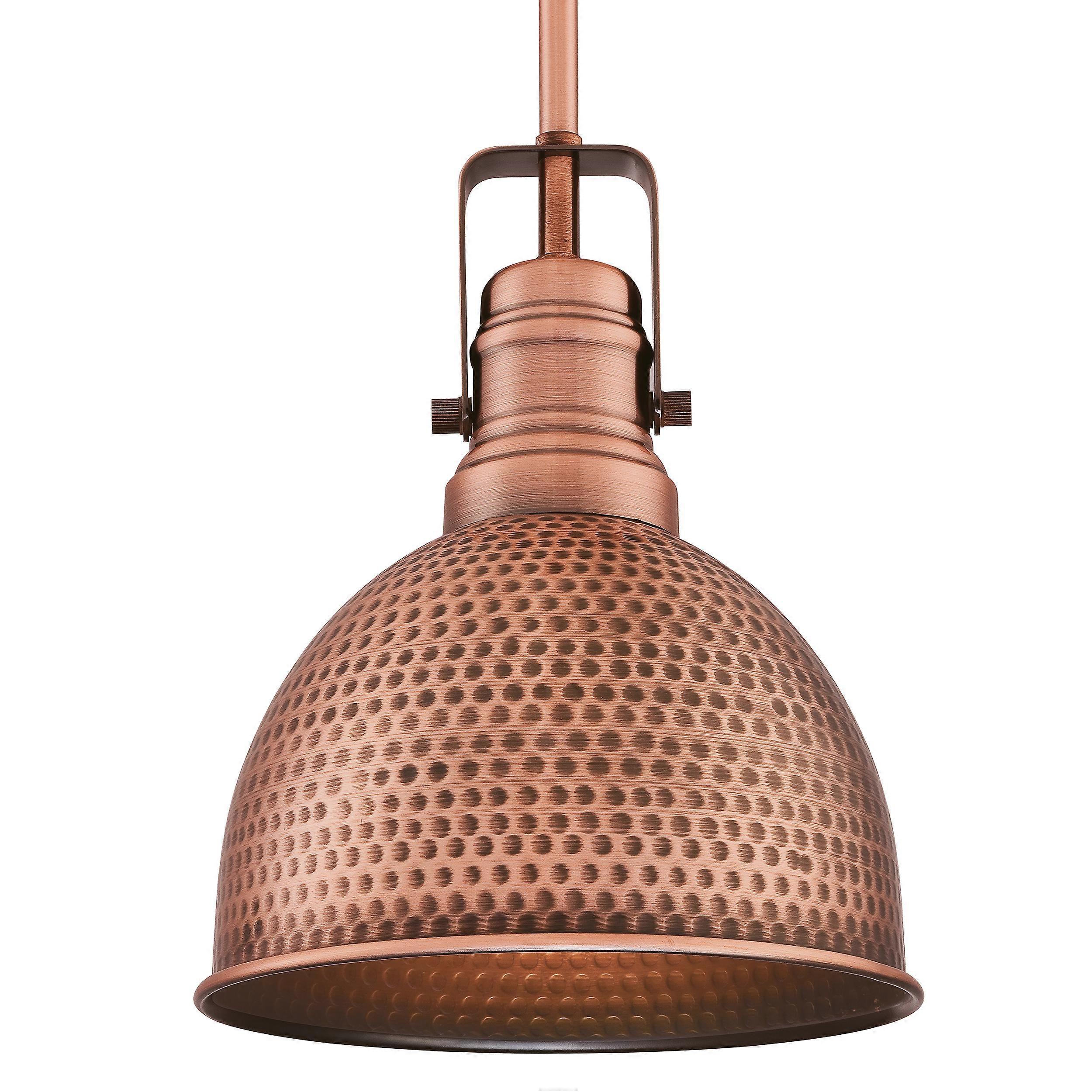 One-Light Pendant Madras hammered washed copper
