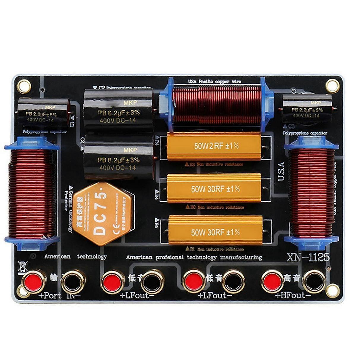Speaker Crossover 1300W High Power Two Frequency Divider One High Two Low for Double 10 Inch/12 Inch/15 Inch Speaker