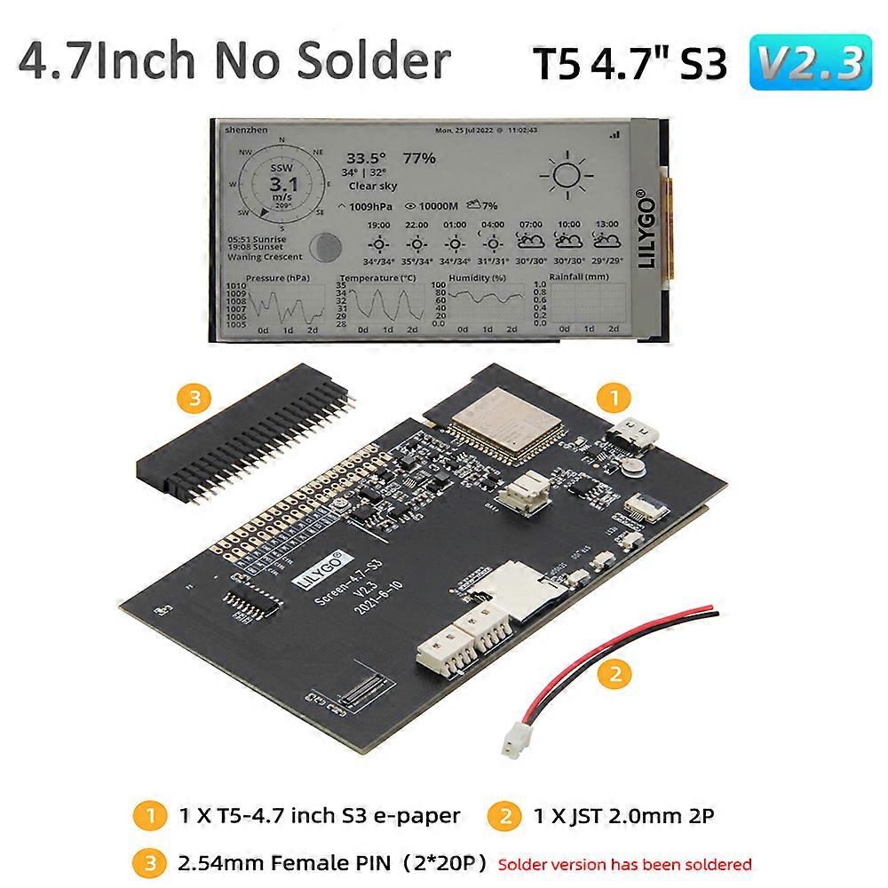 T5 4,7 Zoll E-Paper V2.3 Esp32-s3 Entwicklung Treiberplatine Display-Modul-Unterstützung TF Arduino-kompatibler Raspberry Pi