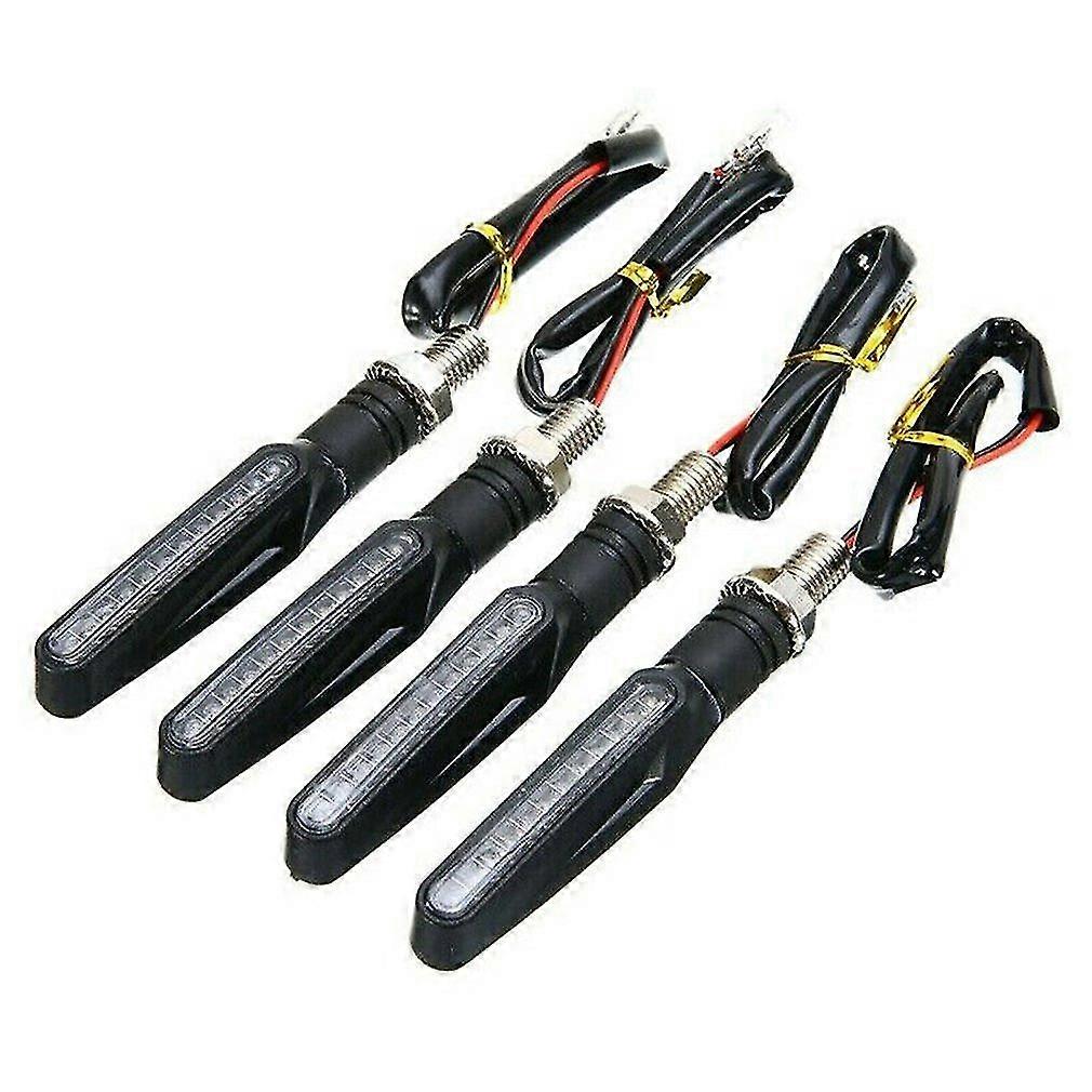 Exquisite 1/4pcs Motorcycle One-word Running Water Turn Signal Marquee Stream Light Signal Led Turn Signal