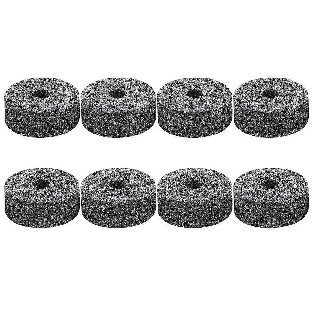 8 Pcs Drum Cymbal Felt Pads Set Replacement Parts Black Accessory