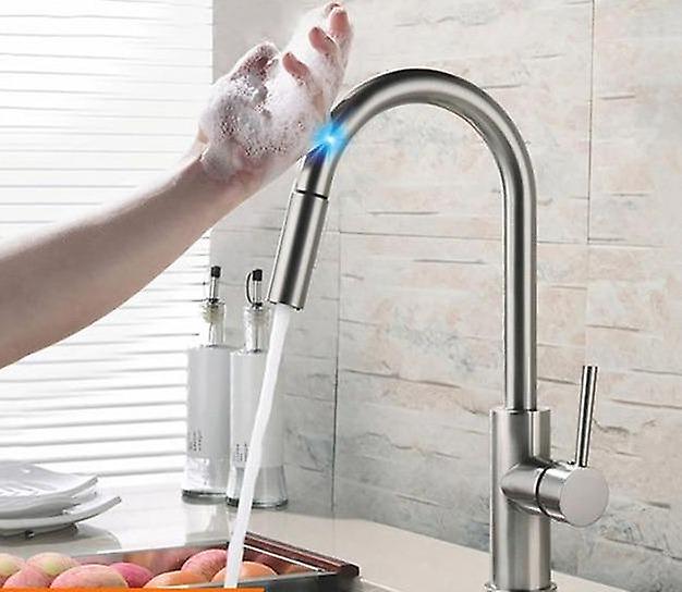 Pull Out Sensor Kitchen Faucet Brushed Gold Sensitive Touch Control Faucet