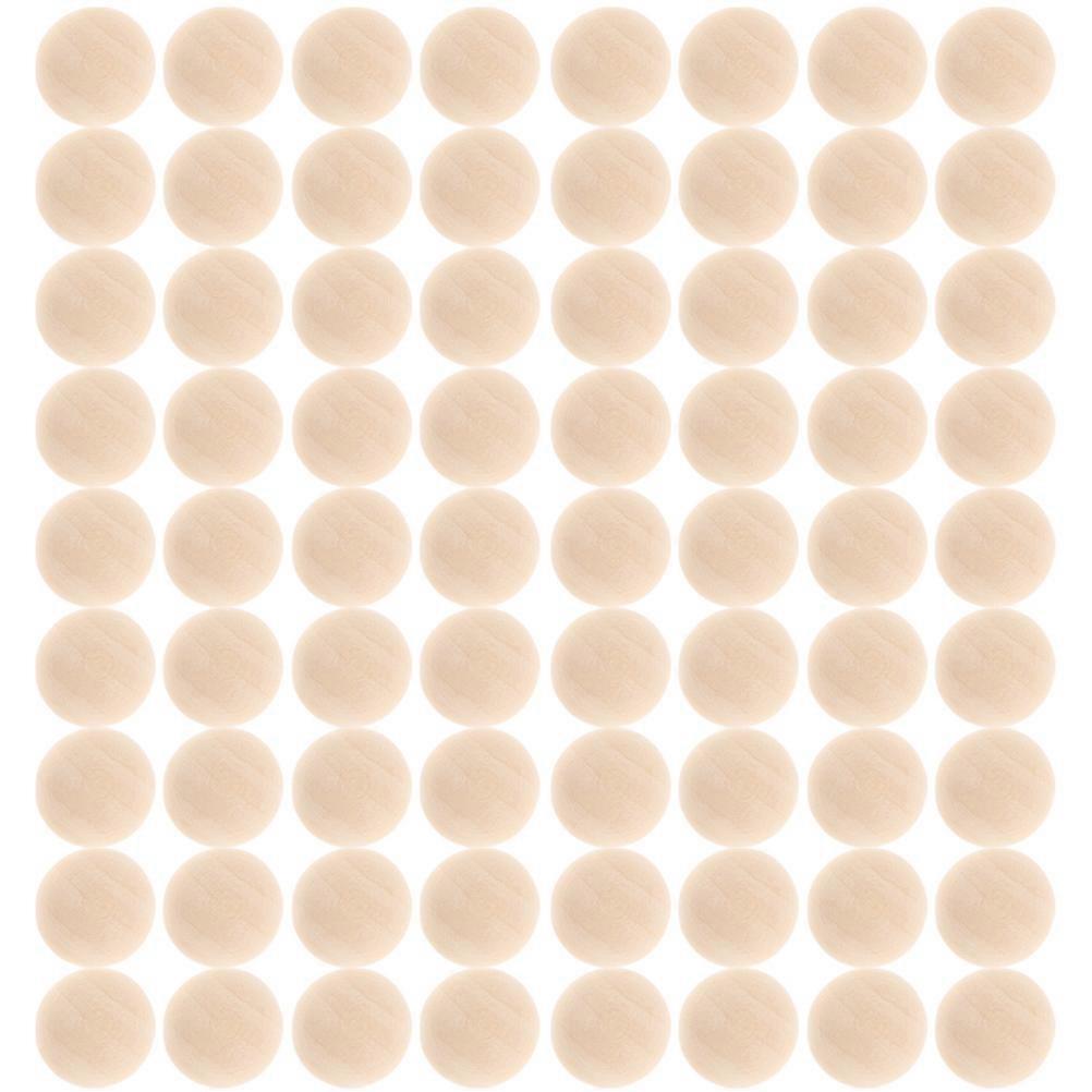 100Pcs Unfinished Wood Beads Half Wooden Balls Unfinished Wood Balls for DIY Art Craft