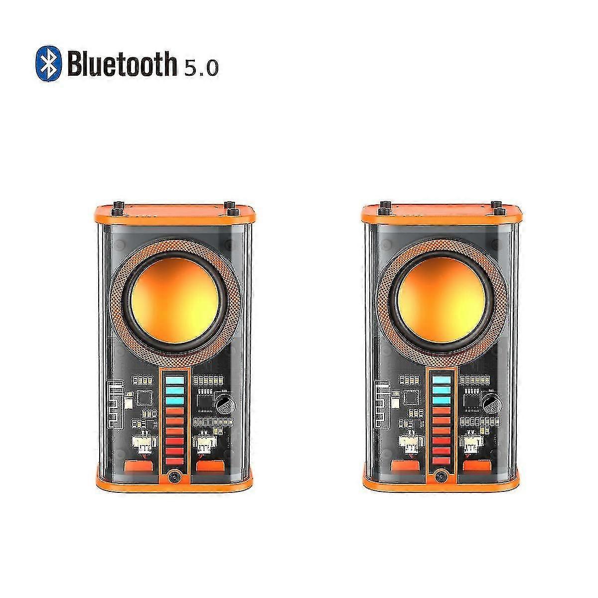 2pcs Transparent Mini Haut-Parleur de basse Bluetooth sans fil
