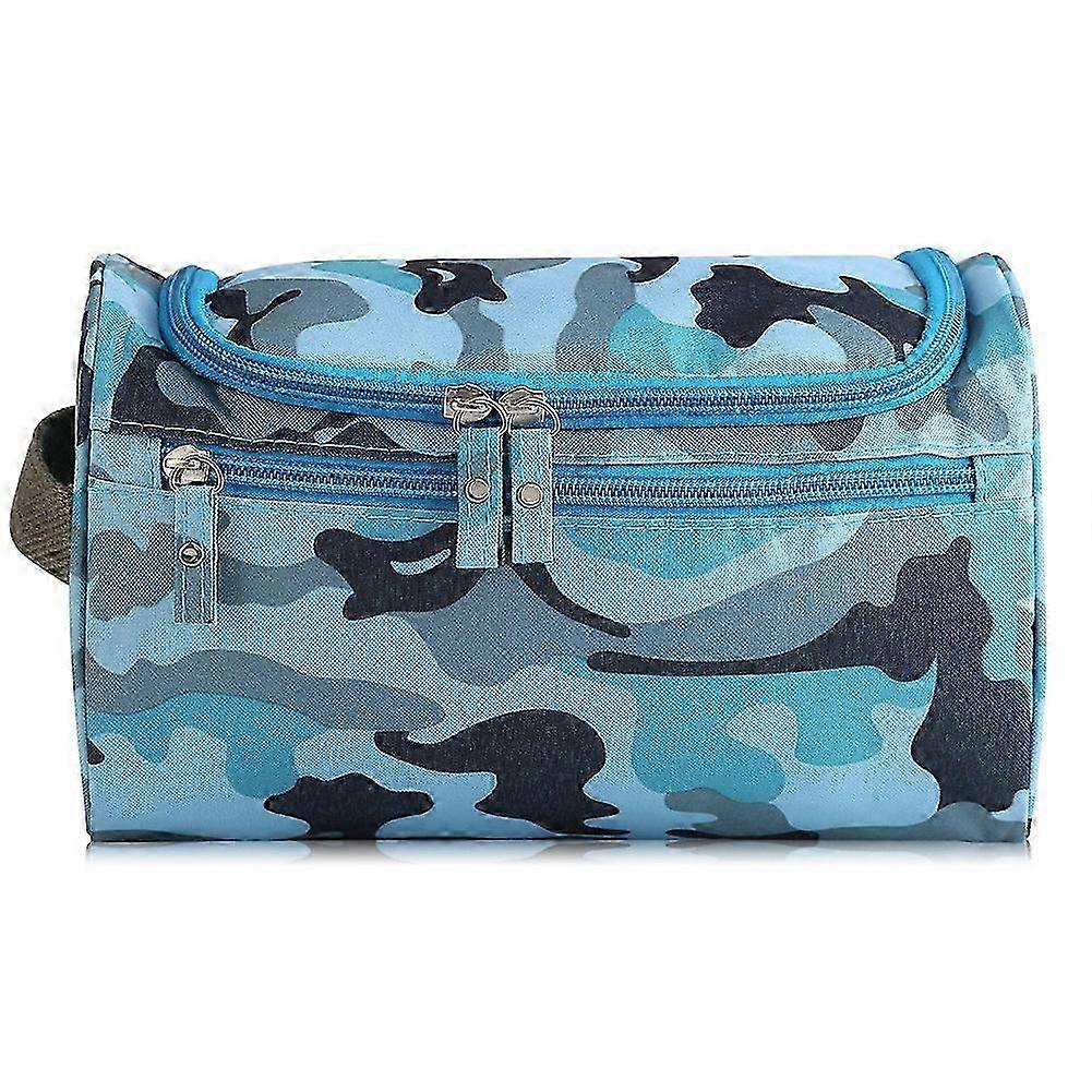 化粧品メイクアップ収納トラベルパッキングハンギングトイレタリーオーガナイザーバッグカモフラージュブルー