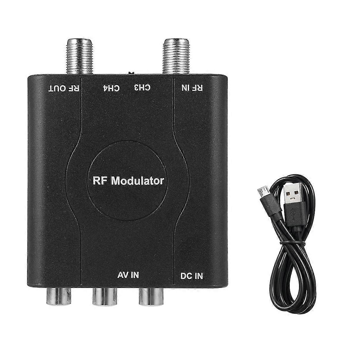 Rf Modulator Av To Rf Converter M61a Av To Rf Ch3/ch4 Channels Video Input Adapter For Vhf Demodula