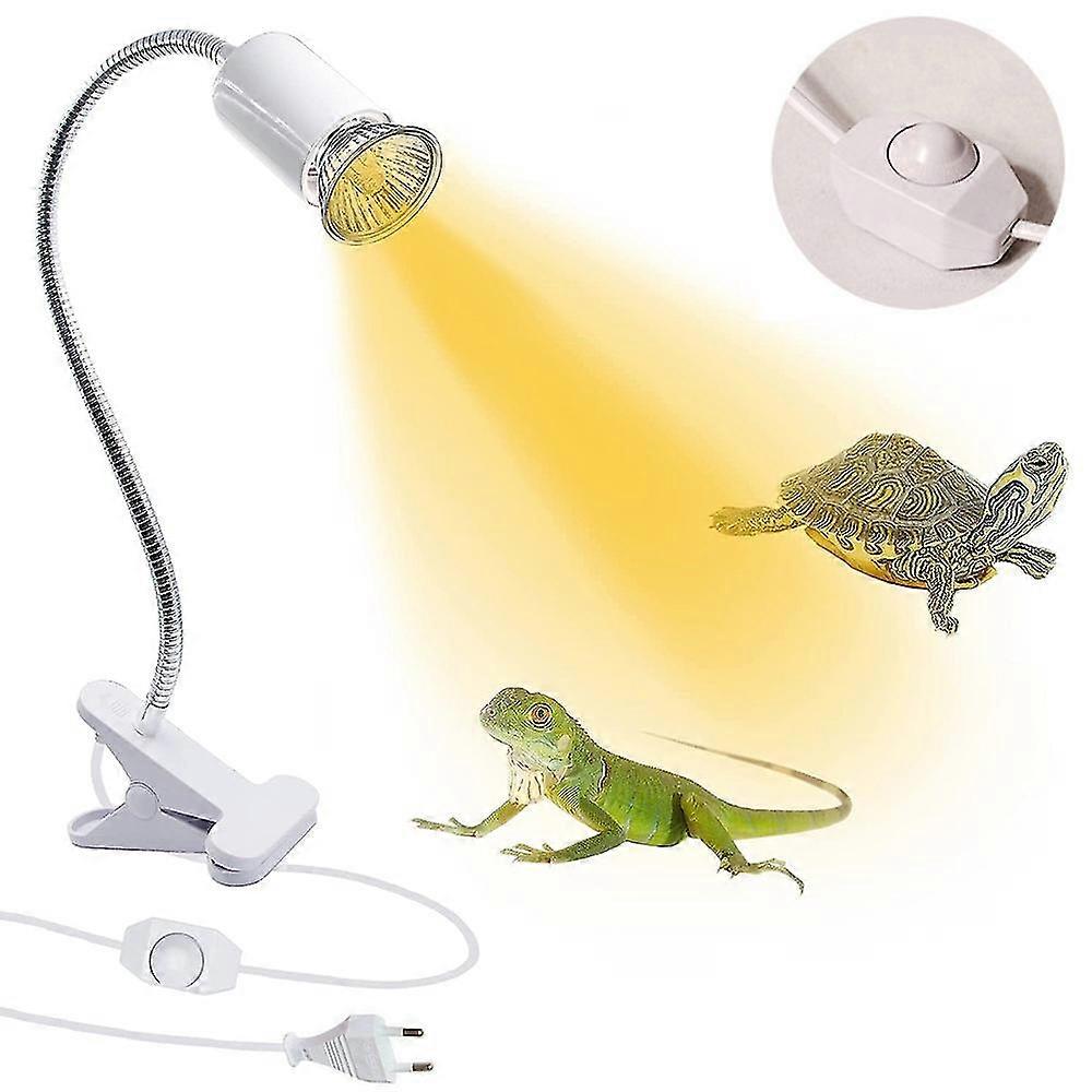 Tizzy Reptile Heating Lamp Turtle Basking In The Sun Spotlight Turtle 360 Rotatable Lamp Clip Flexible Ceramic Clip Lamp Socket Socket With Dimmer Swi