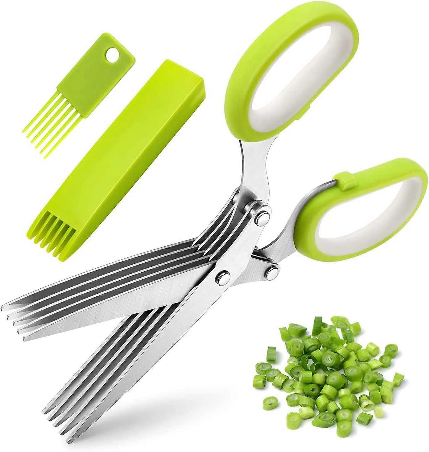 Kitchen stainless steel multi-layer green onion scissors three-piece set